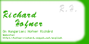richard hofner business card